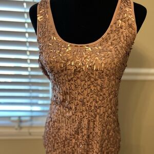 Apt. 9 Tan Sequin Tank Top
